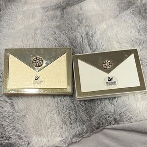 Swarovski Gold and White Crystal Embellished Card Holders